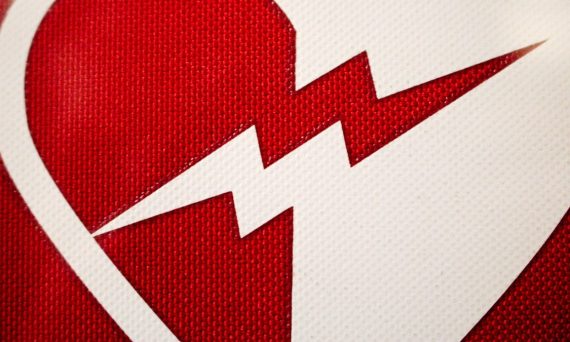 a heart with a lightning bolt on it